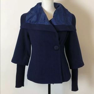 Soft Surroundings Sz S Wool Blend Navy Blue
